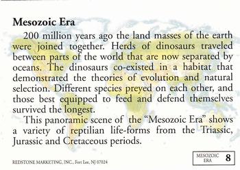 1993 Redstone Dinosaurs Mesozoic Era #8 Mesozoic Era Back