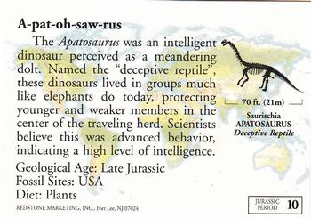 1993 Redstone Dinosaurs Mesozoic Era #10 Apatosaurus Back