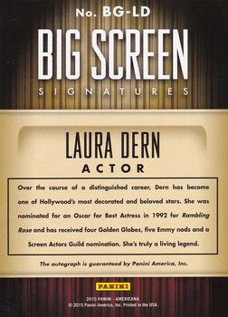 2015 Panini Americana - Big Screen Signatures #BG-LD Laura Dern Back