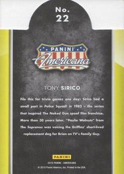 2015 Panini Americana - On the Tube Modern #22 Tony Sirico Back