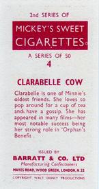 1957 Barratt Walt Disney Characters 2nd Series #4 Clarabelle Cow Back