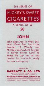 1957 Barratt Walt Disney Characters 2nd Series #50 John Back