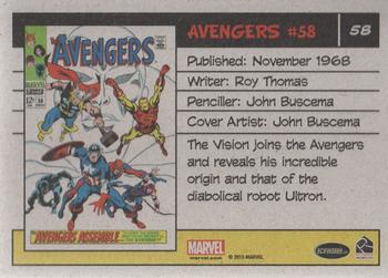 2015 Rittenhouse Marvel The Avengers Silver Age #58 Avengers #58 Back