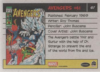 2015 Rittenhouse Marvel The Avengers Silver Age #61 Avengers #61 Back
