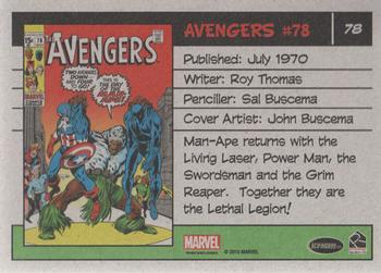 2015 Rittenhouse Marvel The Avengers Silver Age #78 Avengers #78 Back
