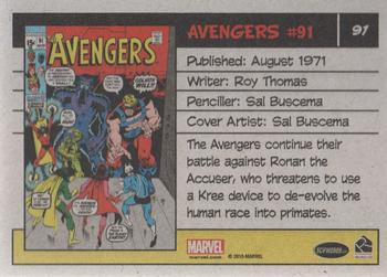2015 Rittenhouse Marvel The Avengers Silver Age #91 Avengers #91 Back