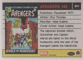 2015 Rittenhouse Marvel The Avengers Silver Age #94 Avengers #94 Back
