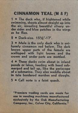 1958 Oak Manufacturing Birds #NNO Cinnamon Teal Back