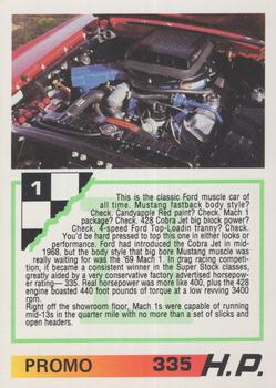 1992 PYQCC Muscle Cards II #1 69 428 Cobra Jet Mach 1 Back