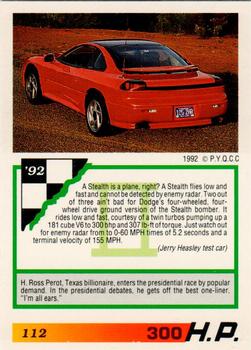 1992 PYQCC Muscle Cards II #112 1992 Dodge Stealth R/T Back