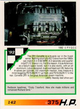1992 PYQCC Muscle Cards II #142 1992 Chevrolet Corvette ZR1 Back