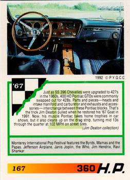 1992 PYQCC Muscle Cards II #167 1967 Pontiac GTO Back