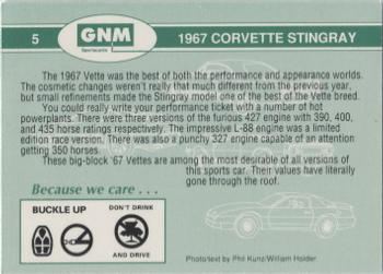 1992 GNM Road Warriors #5 1967 Corvette Stingray Back