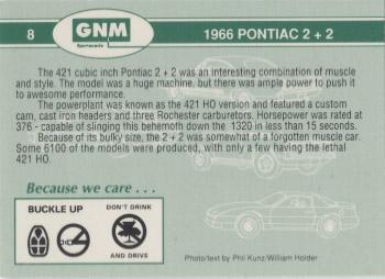 1992 GNM Road Warriors #8 1966 Pontiac 2+2 Back