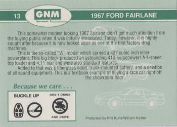 1992 GNM Road Warriors #13 1967 Ford Fairlane Back
