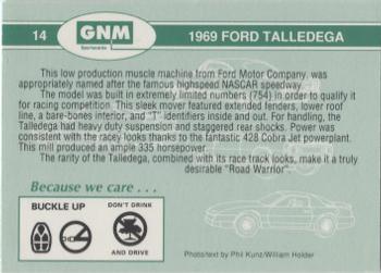1992 GNM Road Warriors #14 1969 Ford Talladega Back