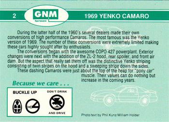 1992 GNM Road Warriors #2 1969 Yenko Camaro Back