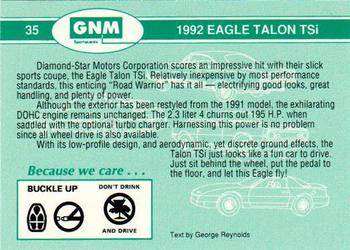1992 GNM Road Warriors #35 1992 Eagle Talon Tsi Back