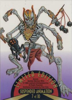 1995 Fleer Skeleton Warriors - Suspended Animation #7 Aracula Back