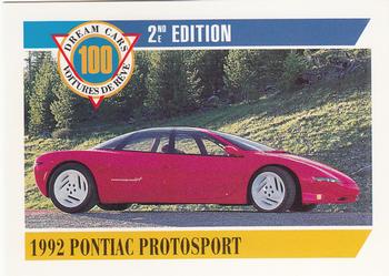 1992 Panini Dream Cars 2nd Edition #10 1992 Pontiac Protosport Front