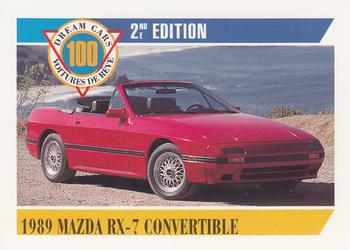 1992 Panini Dream Cars 2nd Edition #22 1989 Mazda RX-7 Convertible Front