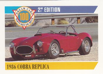 1992 Panini Dream Cars 2nd Edition #24 1986 Cobra Replica Front