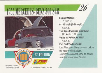 1992 Panini Dream Cars 2nd Edition #26 1955 Mercedes-Benz 300 SLR Back