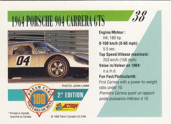 1992 Panini Dream Cars 2nd Edition #38 1964 Porsche 904 Carrera GTS Back