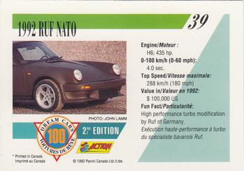 1992 Panini Dream Cars 2nd Edition #39 1992 Ruf Nato Back