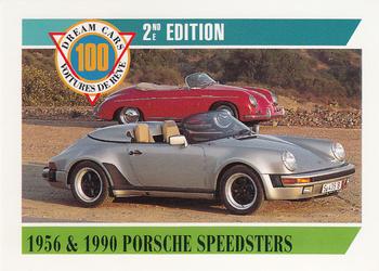 1992 Panini Dream Cars 2nd Edition #42 1956 & 1990 Porsche Speedsters Front
