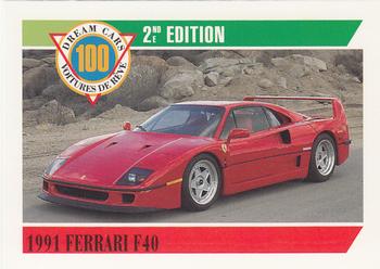 1992 Panini Dream Cars 2nd Edition #83 1991 Ferrari F40 Front