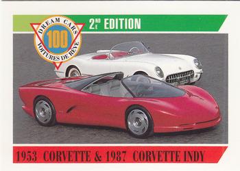 1992 Panini Dream Cars 2nd Edition #94 1953 Corvette & 1987 Corvette Indy Front