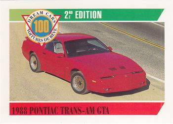 1992 Panini Dream Cars 2nd Edition #98 1988 Pontiac Trans-Am GTA Front