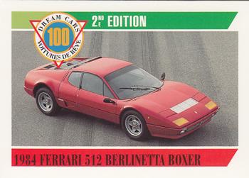 1992 Panini Dream Cars 2nd Edition #99 1984 Ferrari 512 Berlinetta Boxer Front