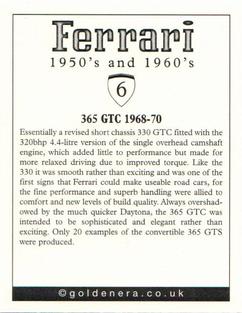 2003 Golden Era Ferrari 1950s and 1960s #6 365 GTC Back