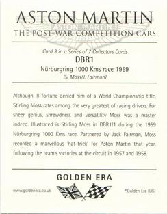 2001 Golden Era Aston Martin Post-War Competition Cars #3 DBR1 / Stirling Moss Back