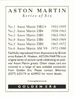 1993 Golden Era Aston Martin #NNO Aston Martin Back