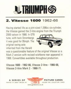 2002 Golden Era Triumph Saloon Cars Sixties and Seventies #2 Vitesse 1600 Back