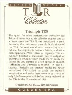 1992 Golden Era TR Collection #4 Triumph TR5 Back