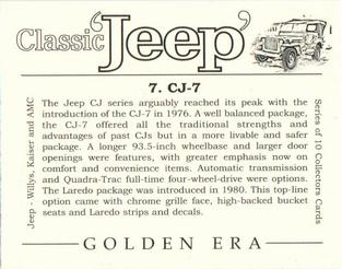 2002 Golden Era Classic Jeep #7 Jeep CJ-7 Back
