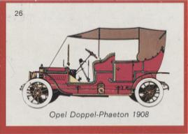 1972 Monty Gum Old Timer Classics Car #26 Opel Doppel-Phaeton 1908 Front
