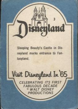 1965 Donruss Disneyland (Blue Back) #3 Sleeping Beauty's Castle in Disneyland Marks Entrance to Fantasyland Back