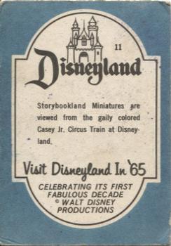 1965 Donruss Disneyland (Blue Back) #11 Storybookland Miniatures Are Viewed from the Colored Casey Jr. Circus Train at Disneyland Back