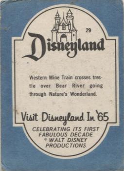 1965 Donruss Disneyland (Blue Back) #29 Western Mine Train Crosses Trestle Over Bear River Going Through Nature Wonderland Back