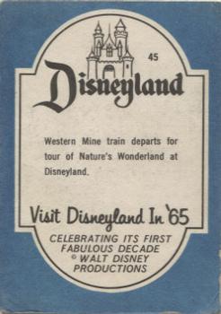 1965 Donruss Disneyland (Blue Back) #45 Western Mine Train departs for tour of Nature's Wonderland at Disneyland Back