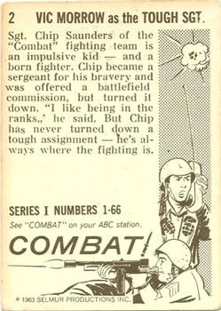 1963 Donruss Combat! (Series I) #2 Vic Morrow as the Tough Sgt. Back