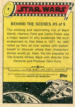 2015 Topps Star Wars Journey to the Force Awakens - Behind the Scenes #5 Talking The Empire Strikes Back Back