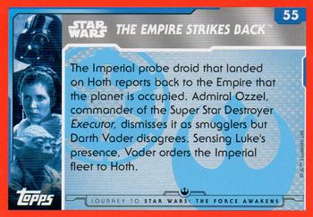 2015 Topps Star Wars Journey to the Force Awakens (UK version) #55 Han destroys Imperial probe droid Back