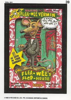 1992 O-Pee-Chee Wacky Packages #39 Flea-Wee's Flop House Front