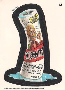 1992 O-Pee-Chee Wacky Packages #12 Scrawny Front